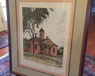 THE COURTHOUSE ON MARKET SQUARE, WILLIAMSBURG, VA By Jerry Miller Framed Art