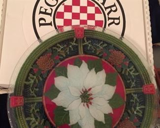 Peggy Karr Glass Poinsettia Serving Plate