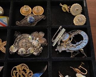 Costume Jewelry Pins and Earrings