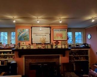 Lots of art, pottery, glass