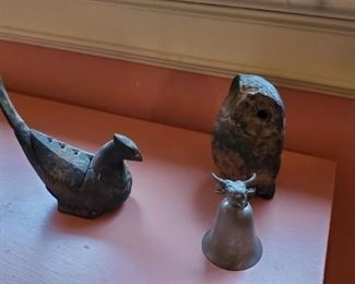 Lots of animal figures made of pottery, China, brass, bronze, etc...