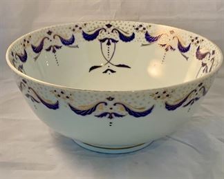 $30 - Blue and gold serving bowl; 10" W x 5" H