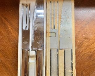 $30 - BodaNova Rosenthal Swedish stainless steel modern carving knife and fork, original box; knife is 14.5" long