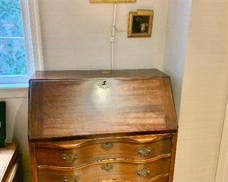 $150 - PAINT ME!! Secretary desk, significant wear and scratches to finish; 41.5" H x 33.5" W x 18" D