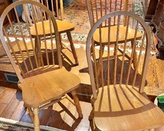$100 - Four chairs; 38.5" H x 17.5" W x 16.5" D, seat height 17.5"
