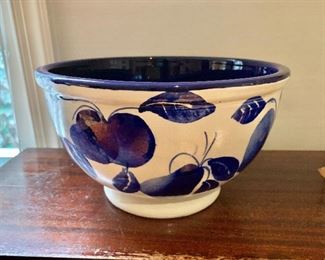 $20 - Ceramiche Alfa blue and white fruit bowl, made in Italy; 6" H x 10" W 
