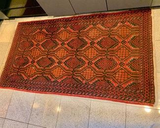 $120 - Hand woven rug - 67" x 37" 