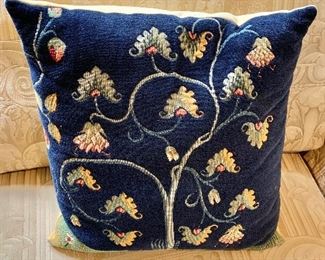 $30 - Tapestry sofa pillow #2; 16" square - poly filled