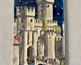 $20 - Sirmione castle glazed souvenir tile; 8" x 4"