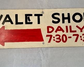 $25 - Valet shop sign; 18" x 6"