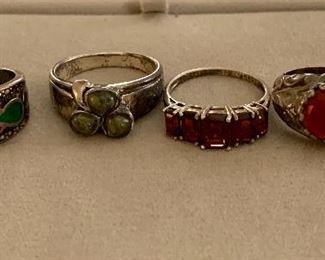 Assortment of silver rings; priced individually