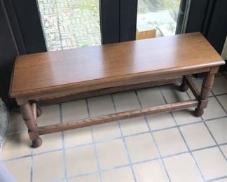 Price: $40. Vintage bench without any issues. Measures: 40"W x 11"D x 17.25"H 