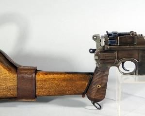Waffenfabrik Mauser 1896 "Broomhandle" 7.63 Cal Pistol SN# 120632, With Wood Holster That Converts Pistol To Shouldered Rifle And Leather Sling