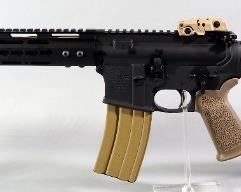 Anderson Mfg Model AM-15 .223 / 5.56 NATO  Rifle SN# 19158825, Adjustable Stock, FDE Polymer Flip Up Sights, A2 Flash Hider, See Descrip, In Hard Case