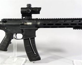 Smith & Wesson M&P 15-22 .22 LR Rifle SN# HCZ7626, With Red & Green Dot Sight, Adjustable Stock