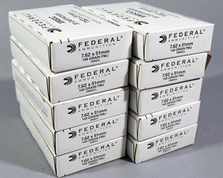 Federal 7.62 x 51mm Ammo, Approx 200 Rds, Local Pickup Only