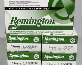 Remington 9mm Luger Ammo, Approx 250 Rds, Local Pickup Only