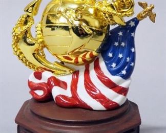 Ardleigh Elliot "Semper Fi" US Marine Corps Tribute Collection Music Box No. 15711, Plays "The Marines Hymn"