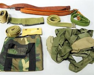 Tooled Leather Sling, Padded Leather Sling, Canvas Military Belts, Camo Bag And More