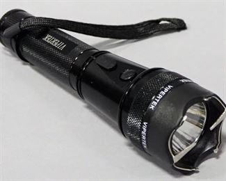 Vipertek Rechargeable Stun Gun/Flashlight, Model VTS-195-1, With Nylon Carry Case And Charger, In Original Box