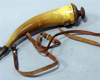 Powder Horn With Leather Strap