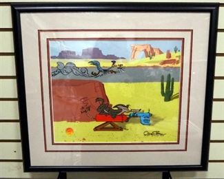 Warner Bros Chuck Jones Hand- Drawn And Inked Animation Cel Titled "Acme Road Runner Spray", Signed And Numbered 149/750, With COA, 25" W x 22" H