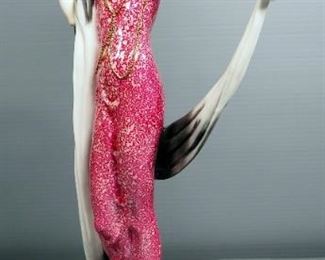 Giuseppe Armani "Lady With Powder Puff" Cold Cast Porcelain Figurine # 0386-C, 18" X 8"