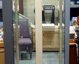 "LaCage" Lighted Display Cabinet With 4 Total Glass Shelves, Powers On