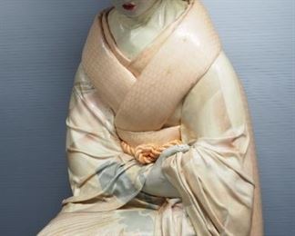 "Geisha" By Jeresa Corning, Numbered 35/200, Believed To Be Leather, Rod In Hair Damaged, Some Wear