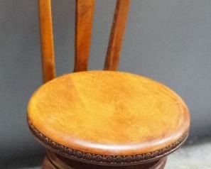 Piano Chair With Carved Back Rest, 39" High