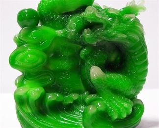 Oriental Decor, Includes Flower Pots, Teapot, Jade-Like Figurine And Plaque