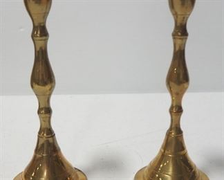 Brass Candle Stands, Flower Pot And Cherub