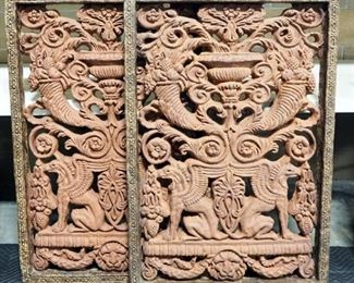 Home Decor With Fruit And Griffon Images, Qty 2, Each 45.5" High x 30.5" Wide x 2.25" Deep