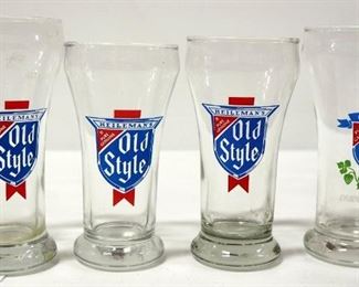 Olympia And Old Style Beer Glasses And Pitchers, Approx 16 Glasses, 3 Pitchers