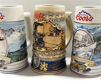 Coors Beer Steins, Qty 3
