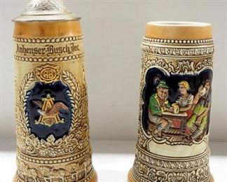 Ceramic Steins, Includes Anheuser-Busch, Schlitz 125th Anniversary, And More