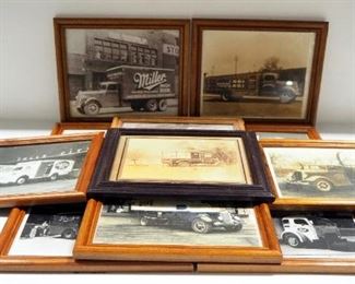 Photographs Of Beer Delivery Trucks, All Under Glass, And Drawing Of Delivery Truck, Total Qty 11, All Framed