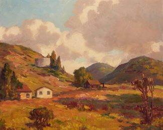 1006
Arthur Harold Knott
1883-1977, Morro Bay, CA
"From My Studio Door"
Oil on canvas
Signed lower right: A. Harold Knott, signed again, titled and inscribed verso: "Morro Bay Cal."
26" H x 30" W
Estimate: $1,500 - $2,000