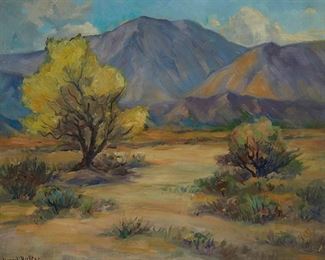 1015
Henry L. Richter
1870-1960, Rolling Hills, CA
Desert Landscape
Oil on canvas
Signed lower left: Henry L. Richter
20" H x 24" W
Estimate: $300 - $400