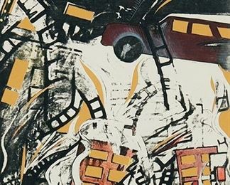 1059
Maureen O'Hara Ure
b. 1949, American
"Thanks For The Hospitality," 1989
Paper collage under glass
Signed, titled and dated along the lower margin: M. O'Hara Ure
11" H x 8.5" W
Estimate: $300 - $500