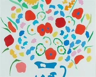 1088
John Botz
1925-2003, American
Abstract Floral With Blue Vase
Collage on board under glass
Signed lower right: J. Botz
Sight: 49" H x 39.5" W
Estimate: $500 - $700