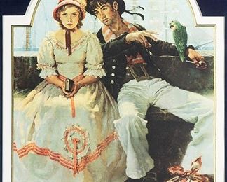 1105
Norman Rockwell
1894-1978, Stockbridge, MA
"Voyager," 1977
Collotype lithograph on wove paper under Plexiglas
Edition 92/200, signed in the lower right margin: Norman Rockwell
Sight: 27" H x 20.75" W
Estimate: $300 - $500