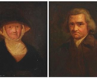 1129
Two Mid 19th Century Framed Portrait Miniatures Two Works
Miniature portrait of a woman in a hat
Oil on panel
7.25" H x 6.25" W
Appears unsigned

Miniature portrait of a man in a brown overcoat
Oil on panel
7.25" H x 6.25" W
Appears unsigned
Estimate: $400 - $600