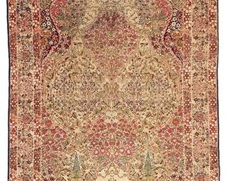 2019
A Pakistan Prayer Rug
First-quarter 20th Century
Wool on cotton foundation, with polychrome floral patterning and garden motifs on ivory field
82" L x 53.5" W
Estimate: $1,000 - $1,500