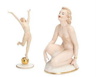2023
Two German Hutschenreuther Belb Porcelain Figures
Second-quarter 20th Century
Each stamped for Hutschenreuther Belb / Germany
Comprising a dancing figure and a kneeling figure, 2 pieces
Larger: 9.325" H x 5.75" W x 3.75" D
Estimate: $300 - $500