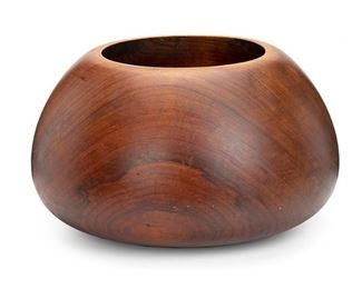 2027
A Large Danish Serving Bowl
Mid-20th Century
The teak bowl with spherical body
9" H x 16.25" Dia.
Estimate: $300 - $500