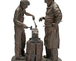 2049
Josef Dvorak
1883-1967, American
"Not Hot Enough," 1918
Patinated bronze
Signed and numbered: Josef Dvorak / 18 / 6/20
23.25" H x 17.5" W x 10" D
Estimate: $300 - $500