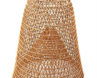 2051
A Lobster Trap
20th Century
Woven in a lattice pattern
24.25" H x 17.5" Dia.
Estimate: $100 - $200