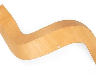 2082
A Modern Free-Form Wood Wall Sculpture
Fourth-quarter 20th Century
Marked: Made in Italy
In a helical ribbon form with metal hanging cord
57" H x 14.5" W x 19" D
Estimate: $500 - $700