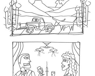 2083
Barrett DeBusk
b. 1955, American
A Landscape And A Figural Group Wall Sculpture, Two Works
Hand bent cold-rolled steel, powder coat finish
Each signed to side: DeBusk
Larger: 27" H x 53" W x 5" D
Estimate: $200 - $400